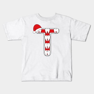 Letter T (Happimola Christmas Alphabet) Kids T-Shirt
